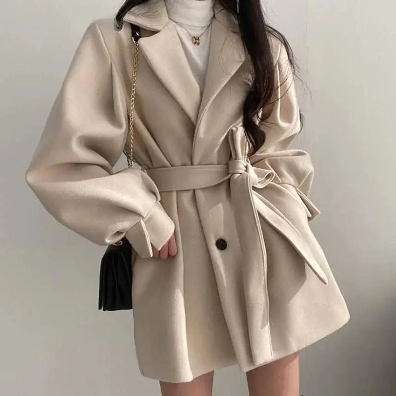 Ladies Winter Thickened Wool Coat - SensorySoft