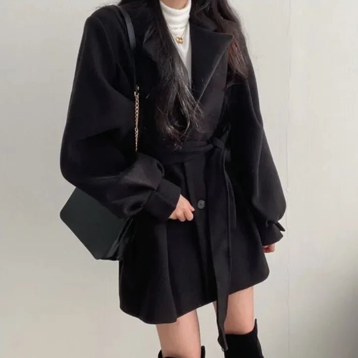 Ladies Winter Thickened Wool Coat - SensorySoft