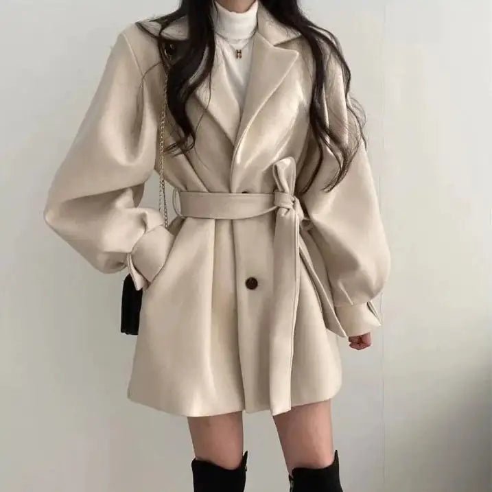 Ladies Winter Thickened Wool Coat - SensorySoft