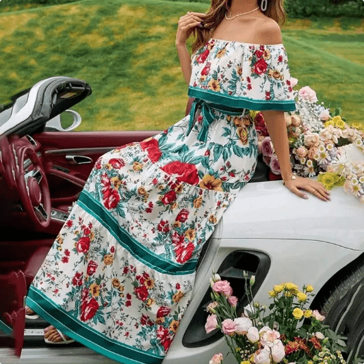 Lamu Dress - Stylish Floral Backless Maxi Dress - SensorySoftShop