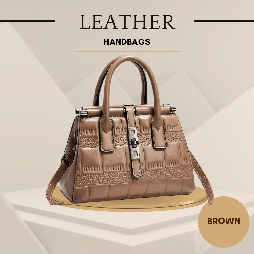 Leather Embossed Finish - Classic Business Handbags - Natural Yellow - SensorySoft
