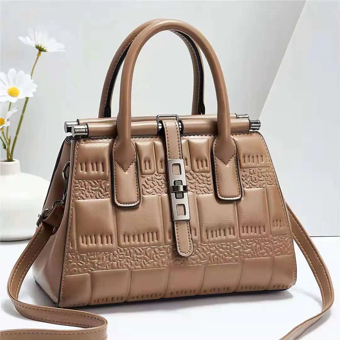 Leather Embossed Finish - Classic Business Handbags - Natural Yellow - SensorySoft