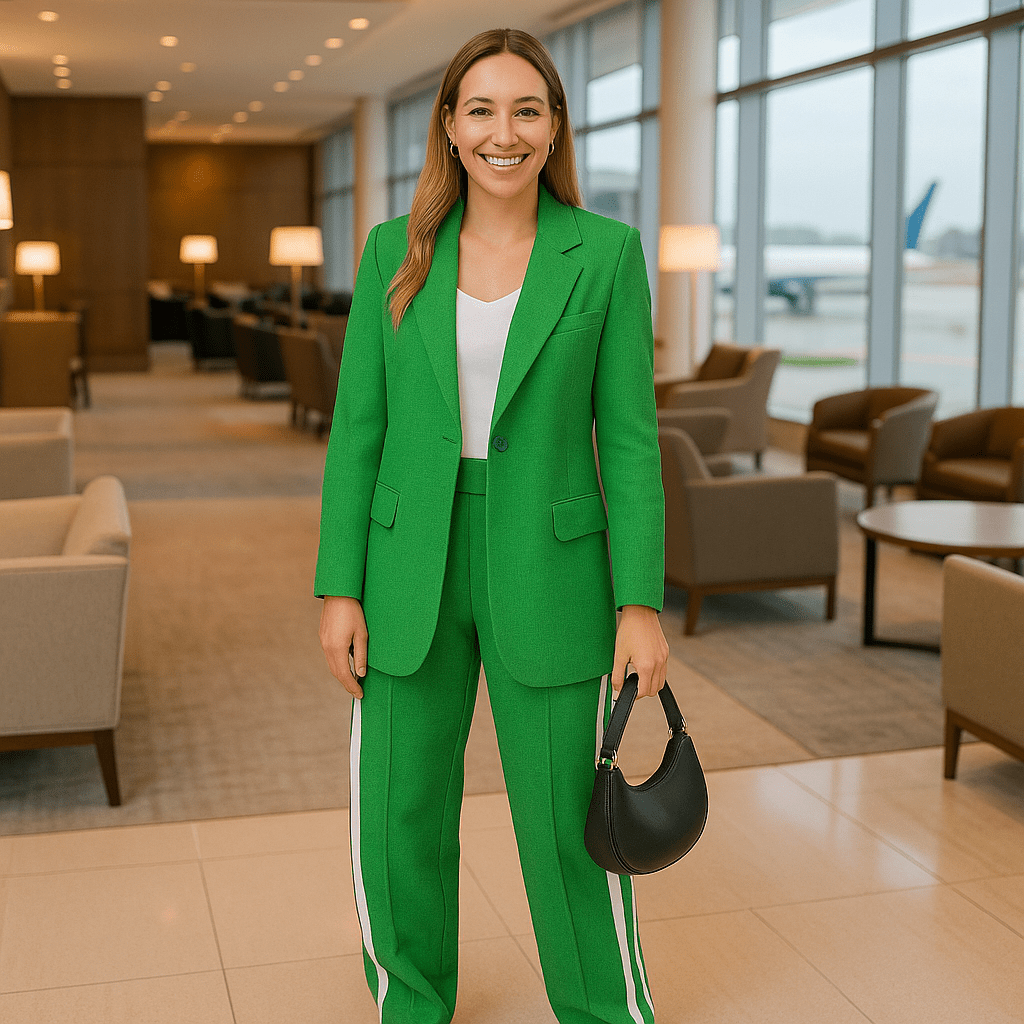 Long Sleeve Lapel Casual Suit In Green - SensorySoft