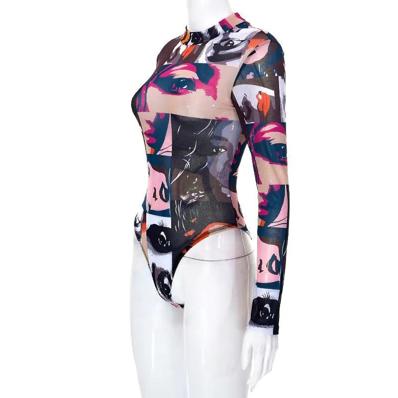 Long Sleeve Mesh Bodysuit - SensorySoft