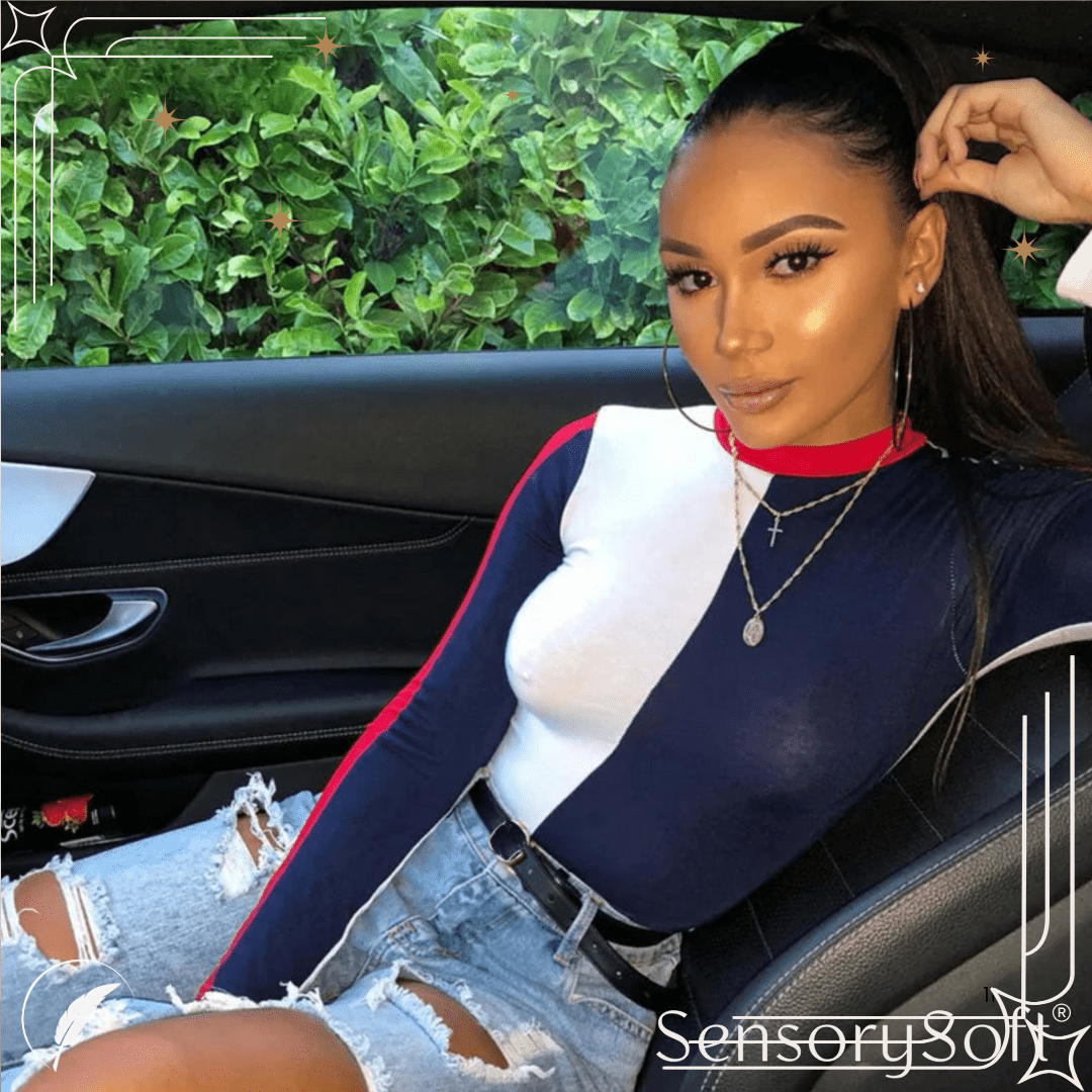 Long Sleeve Patchwork Bodysuit - SensorySoft
