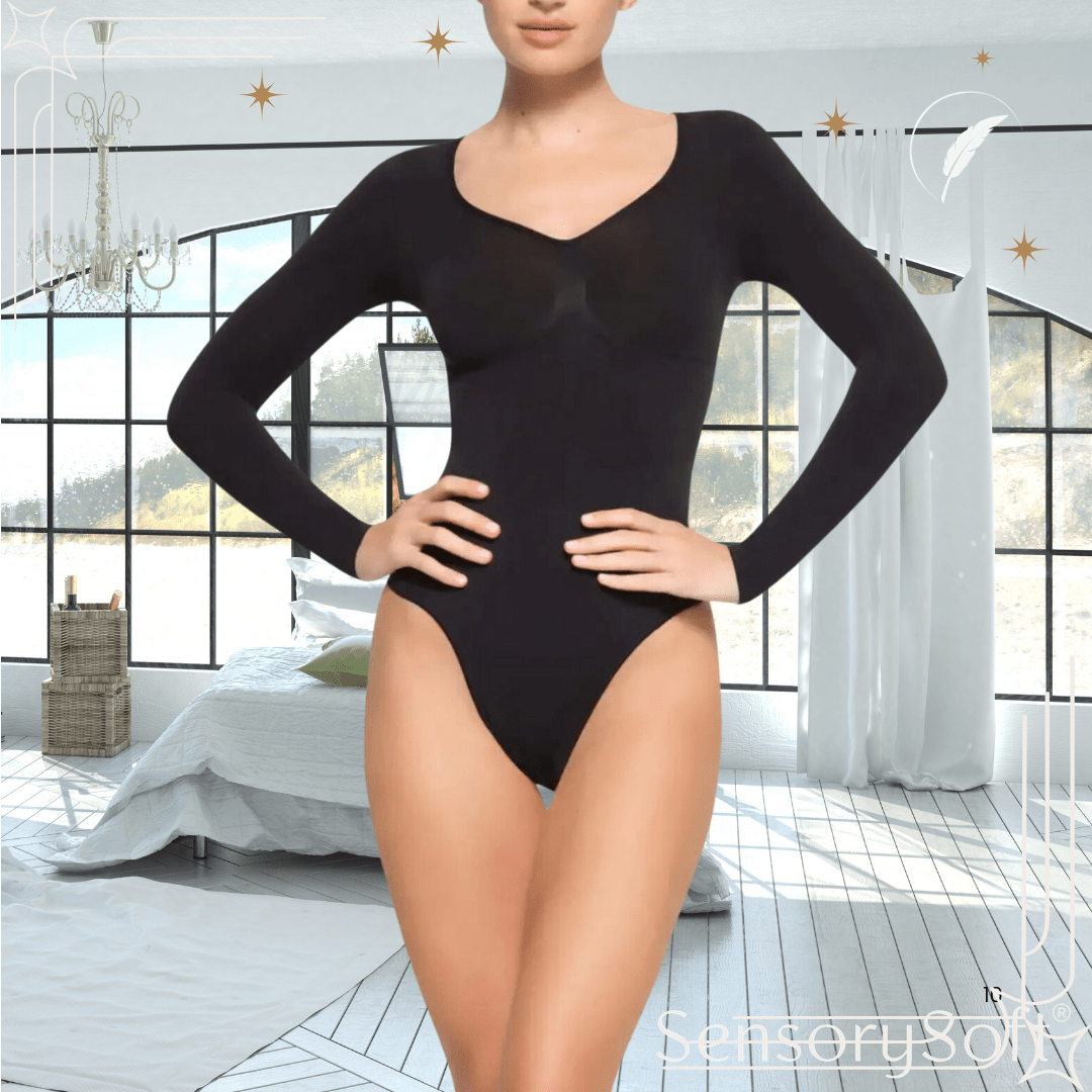 Long Sleeve Thong Bodysuit - SensorySoft