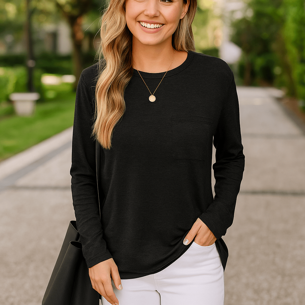 Long - Sleeved Casual Bottoming T-Shirt – Everyday Essential Comfort - SensorySoft