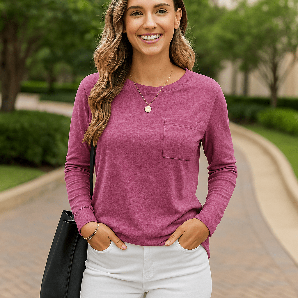 Long - Sleeved Casual Bottoming T-Shirt – Everyday Essential Comfort - SensorySoft