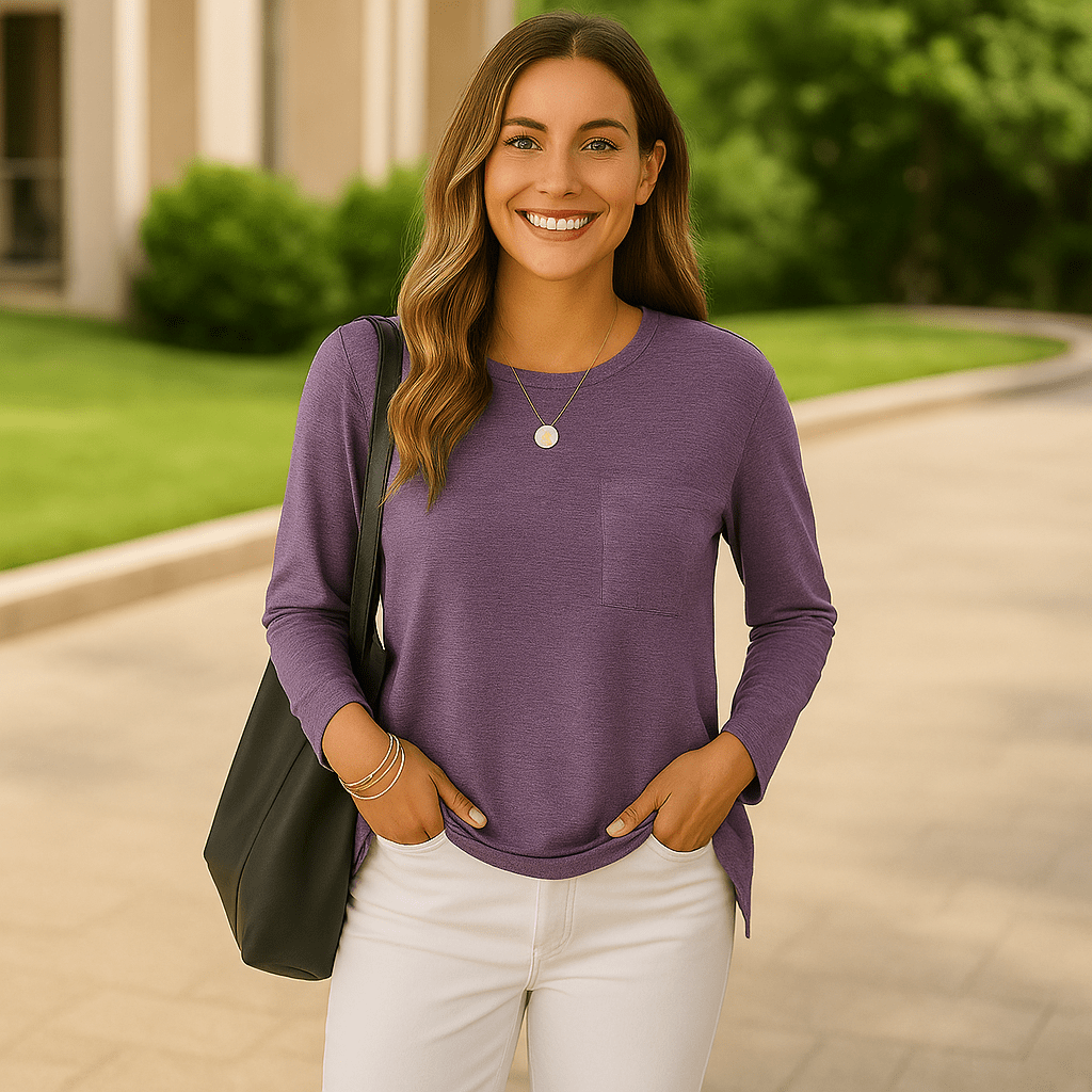Long - Sleeved Casual Bottoming T-Shirt – Everyday Essential Comfort - SensorySoft