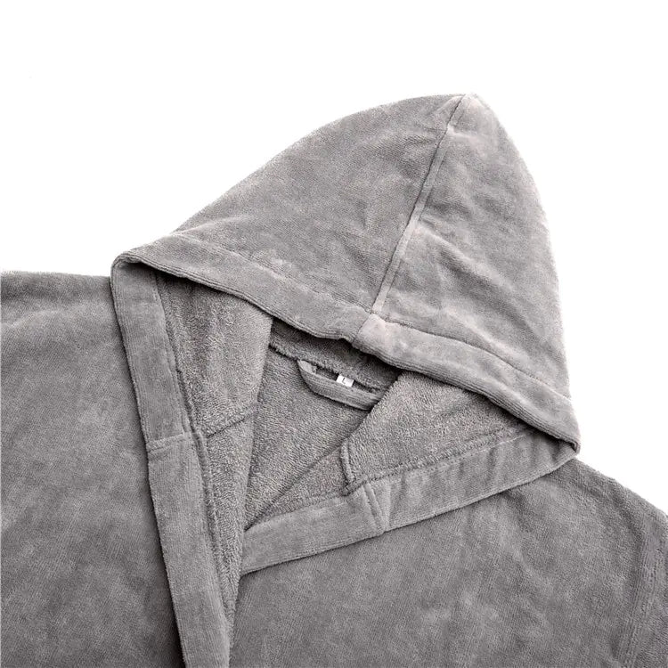 Luxury Cotton Bathrobe with Hood for Men and Women - SensorySoft