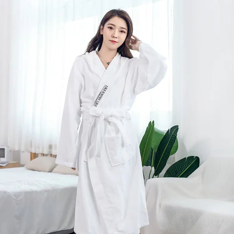 Luxury Cotton Bathrobe with Hood for Men and Women - SensorySoft