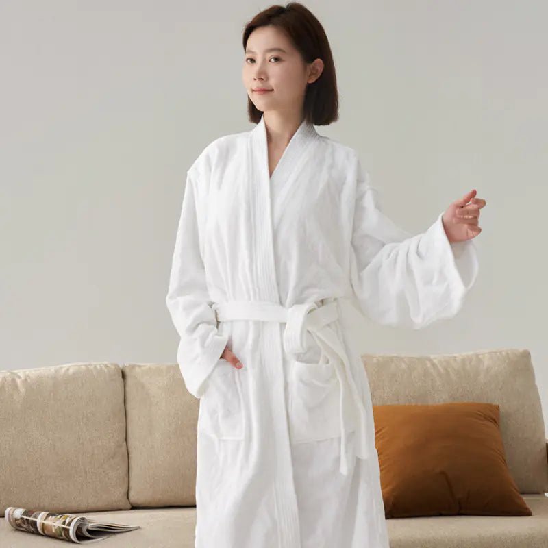 Luxury Cotton Waffle Hotel Bathrobe for Spas - SensorySoft