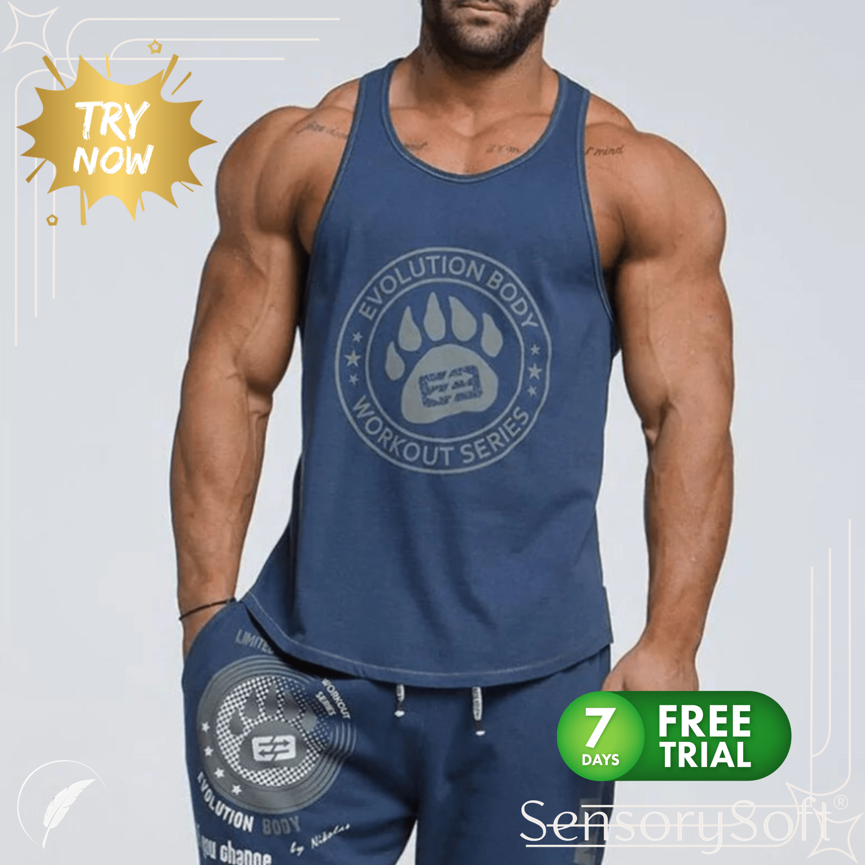 Men's Bodybuilding Stringer Tank Tops: Fitness Singlets - SensorySoft