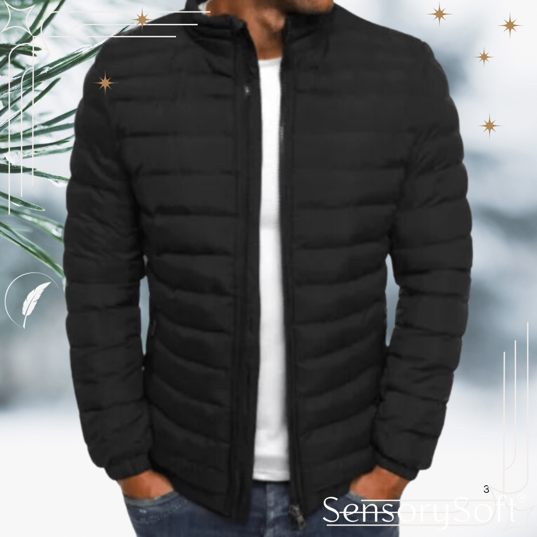 Men's Coldproof Cotton Padded Jacket – Outdoor Zipper Coat - SensorySoft