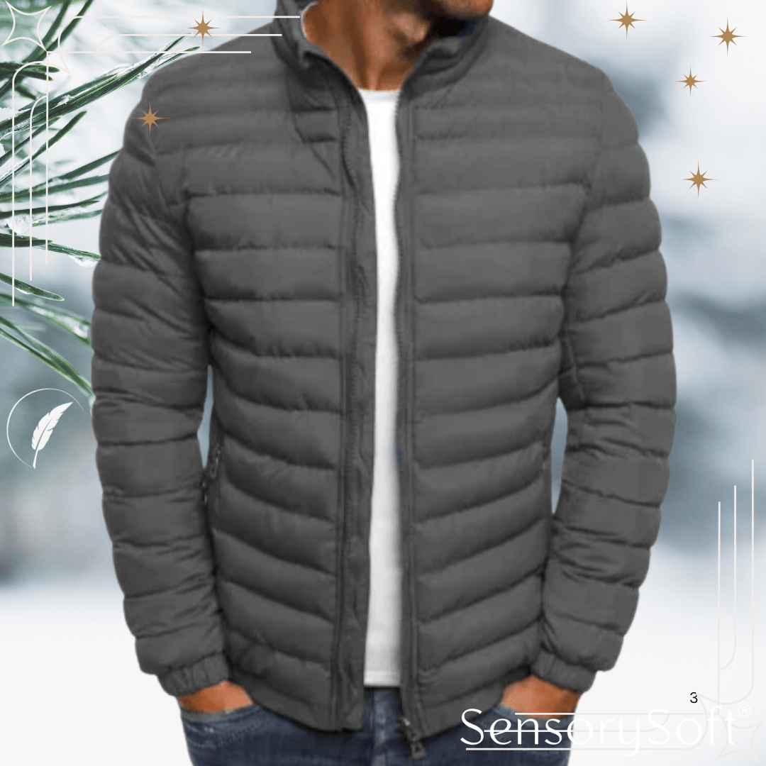 Men's Coldproof Cotton Padded Jacket – Outdoor Zipper Coat - SensorySoft