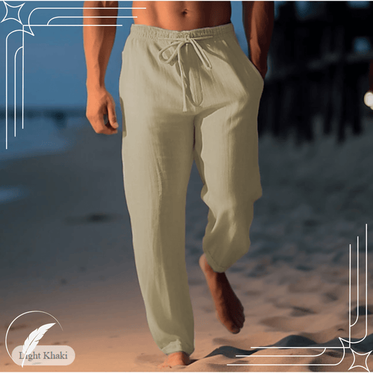 Men's Cotton Linen Long Pants - SensorySoftShop