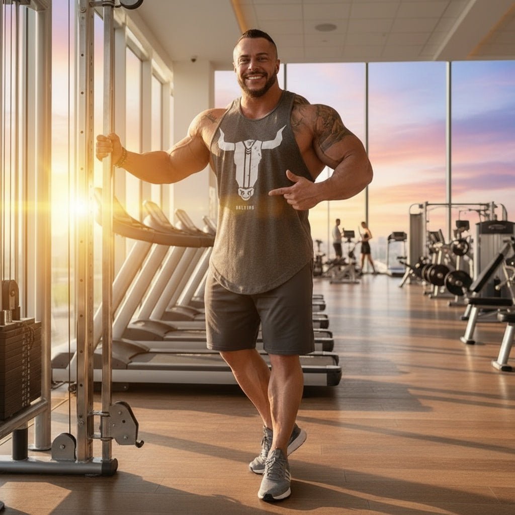 Men's Cotton Muscle Fitness Tank Top - Trendy Design - SensorySoftShop