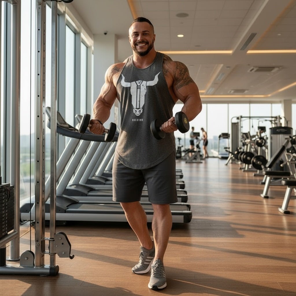 Men's Cotton Muscle Fitness Tank Top - Trendy Design - SensorySoftShop
