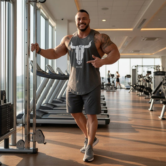 Men's Cotton Muscle Fitness Tank Top - Trendy Design - SensorySoftShop