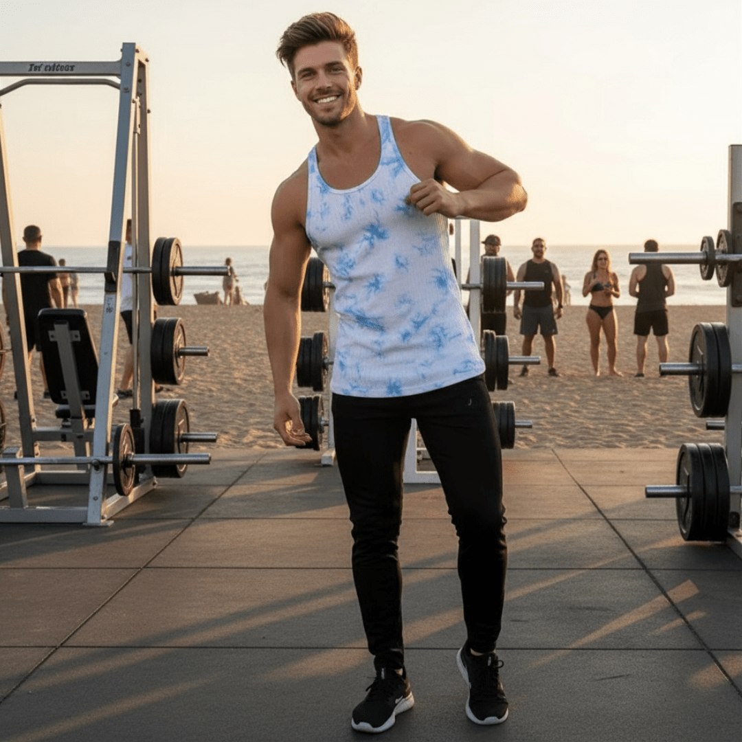 Men's Fitness Sleeveless Gym Vest Tank Top - SensorySoftShop