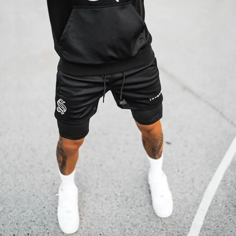 Men's Fitness Sports Double Layer Shorts - SensorySoft