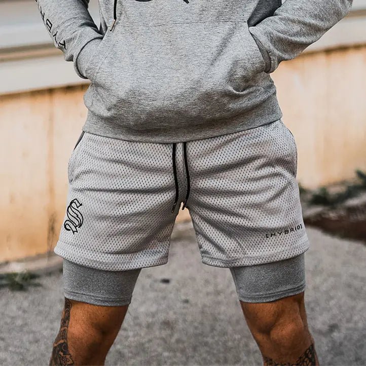 Men's Fitness Sports Double Layer Shorts - SensorySoft