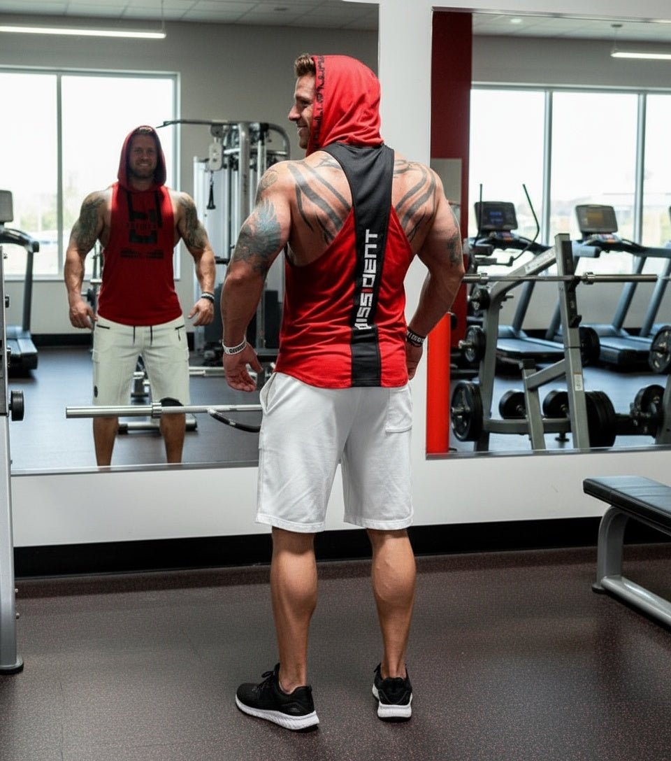 Men's Hooded Sleeveless Fitness Tank Top - Dissident - Against the Grain Gymwear - SensorySoftShop