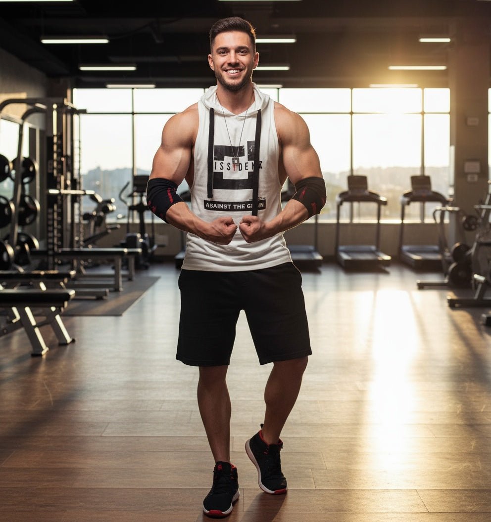 Men's Hooded Sleeveless Fitness Tank Top - Dissident - Against the Grain Gymwear - SensorySoftShop