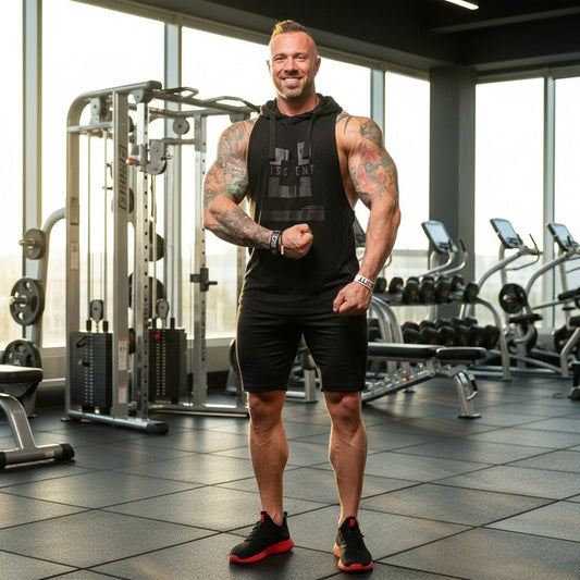 Men's Hooded Sleeveless Fitness Tank Top - Dissident - Against the Grain Gymwear - SensorySoftShop