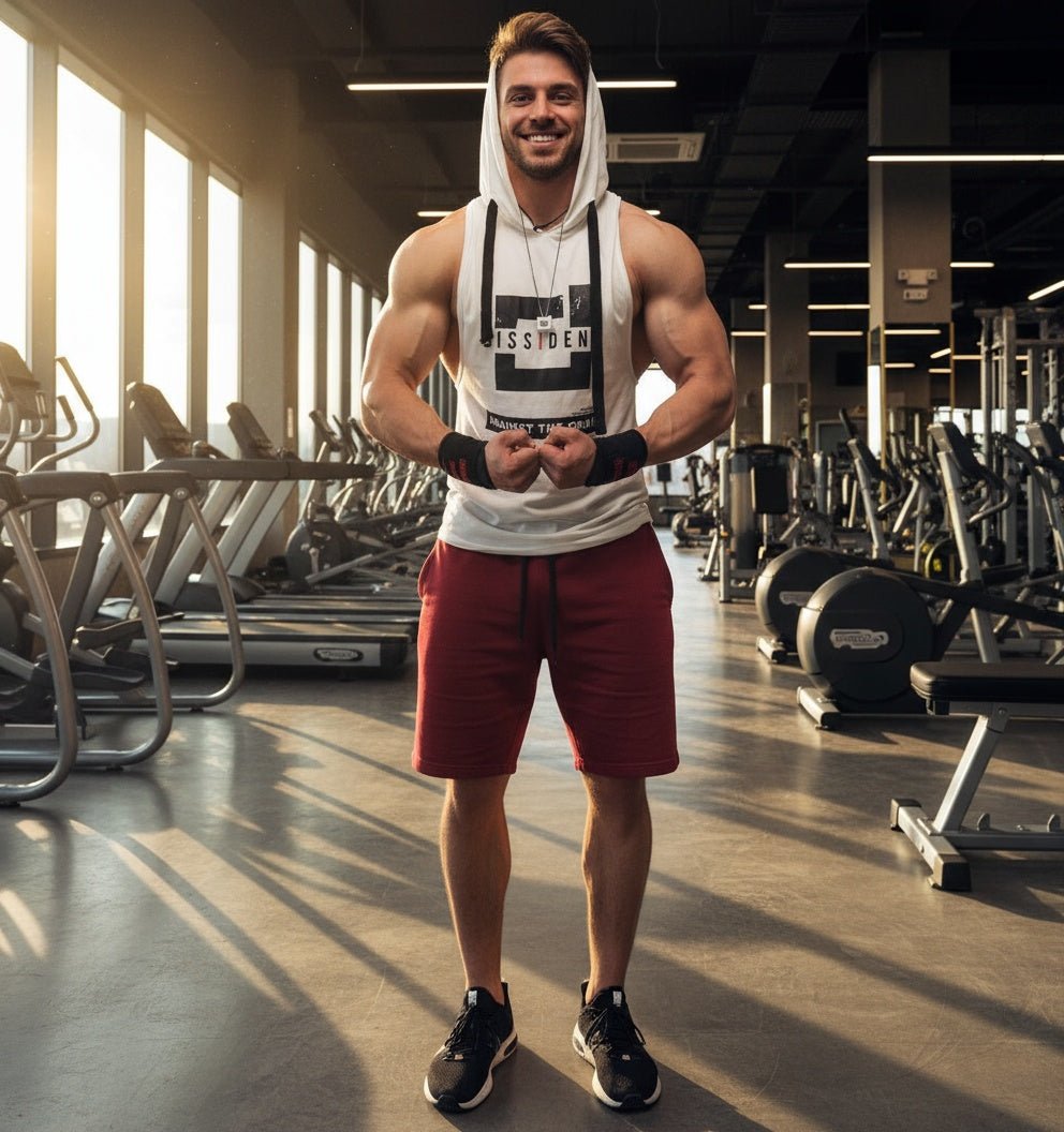 Men's Hooded Sleeveless Fitness Tank Top - Dissident - Against the Grain Gymwear - SensorySoftShop