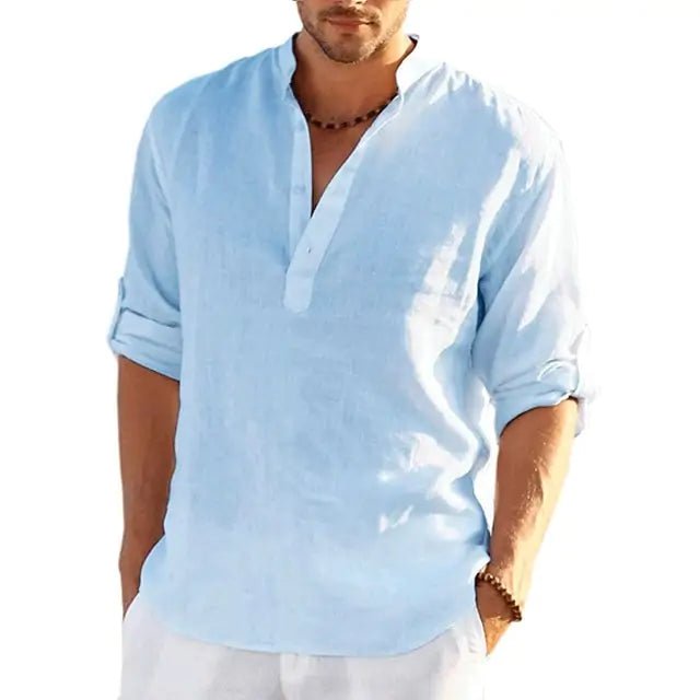Men's Linen Long Sleeve Shirt - SensorySoft