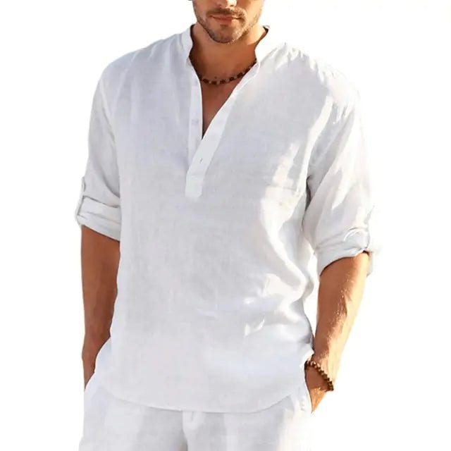 Men's Linen Long Sleeve Shirt - SensorySoft