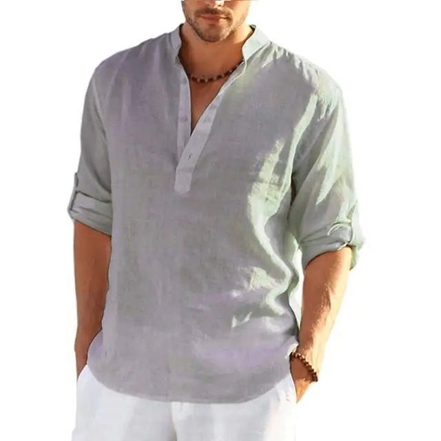 Men's Linen Long Sleeve Shirt - SensorySoft