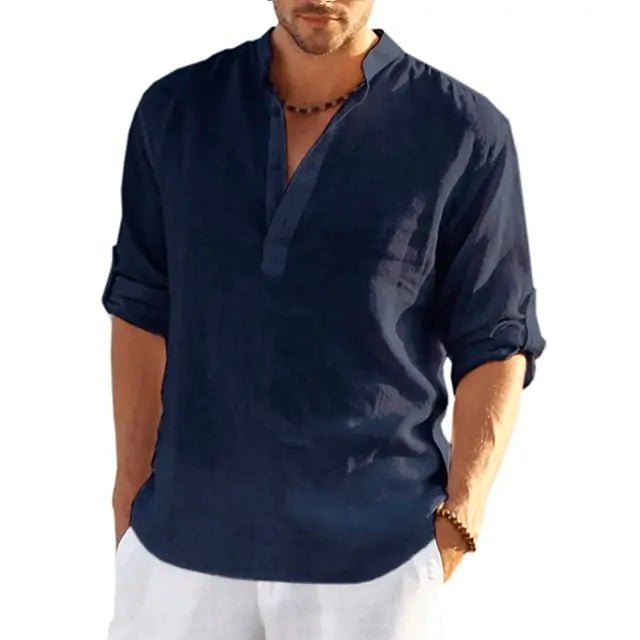 Men's Linen Long Sleeve Shirt - SensorySoft
