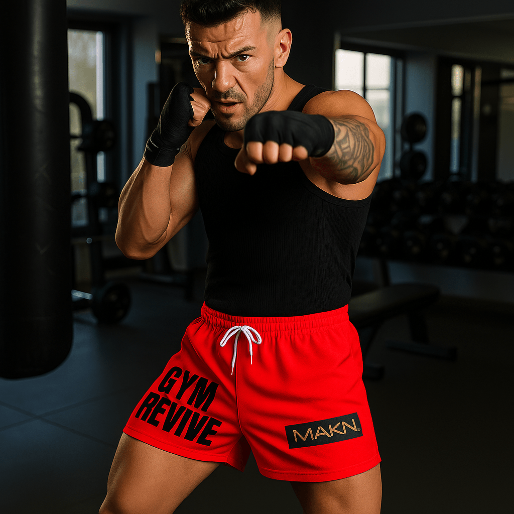 Men's MAKIN Fight Shorts - Breathable Mesh Running Boxing Shorts - SensorySoft