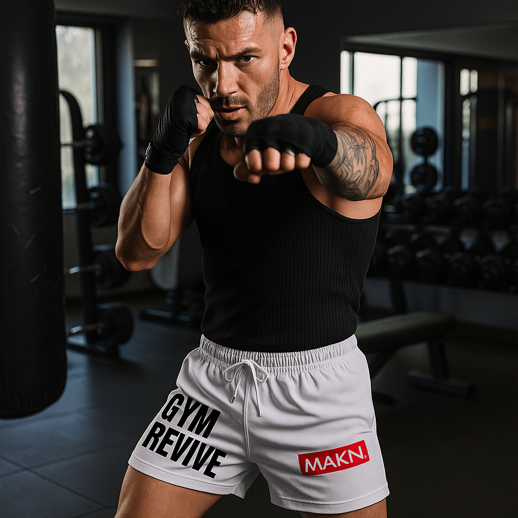 Men's MAKIN Fight Shorts - Breathable Mesh Running Boxing Shorts - SensorySoft