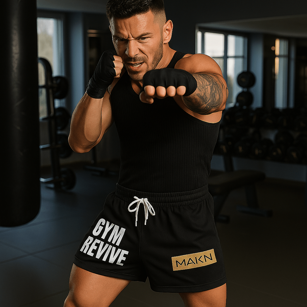 Men's MAKIN Fight Shorts - Breathable Mesh Running Boxing Shorts - SensorySoft