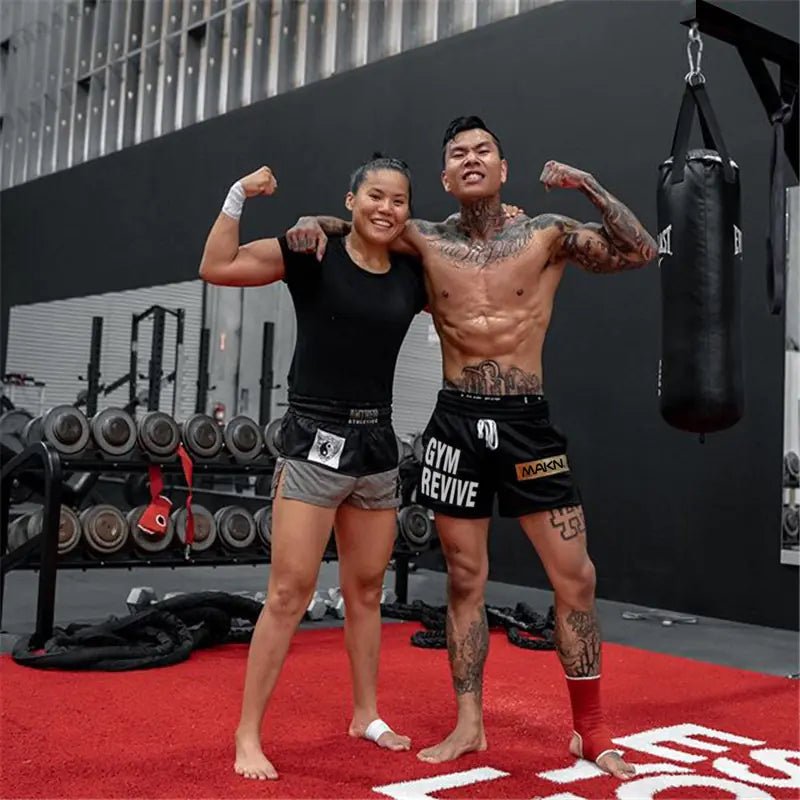 Men's MAKIN Fight Shorts - Breathable Mesh Running Boxing Shorts - SensorySoft