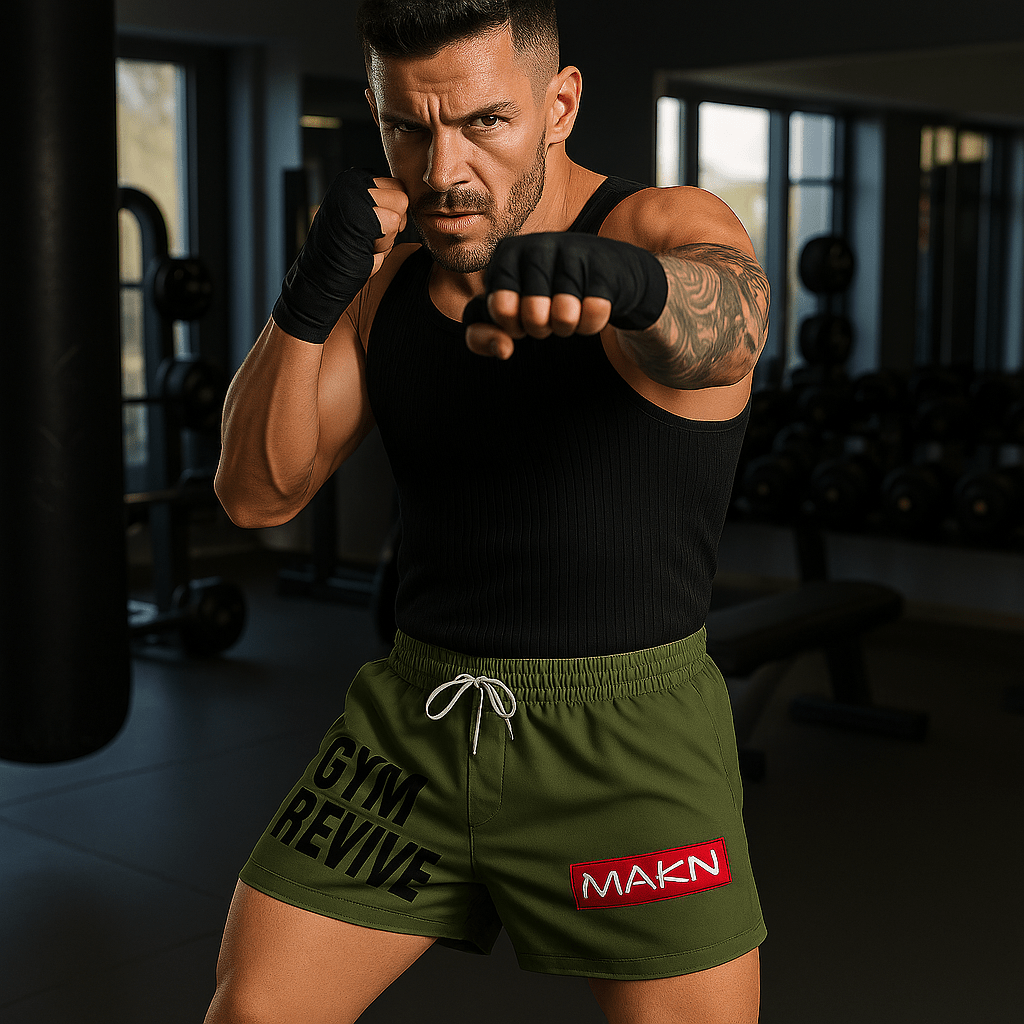 Men's MAKIN Fight Shorts - Breathable Mesh Running Boxing Shorts - SensorySoft