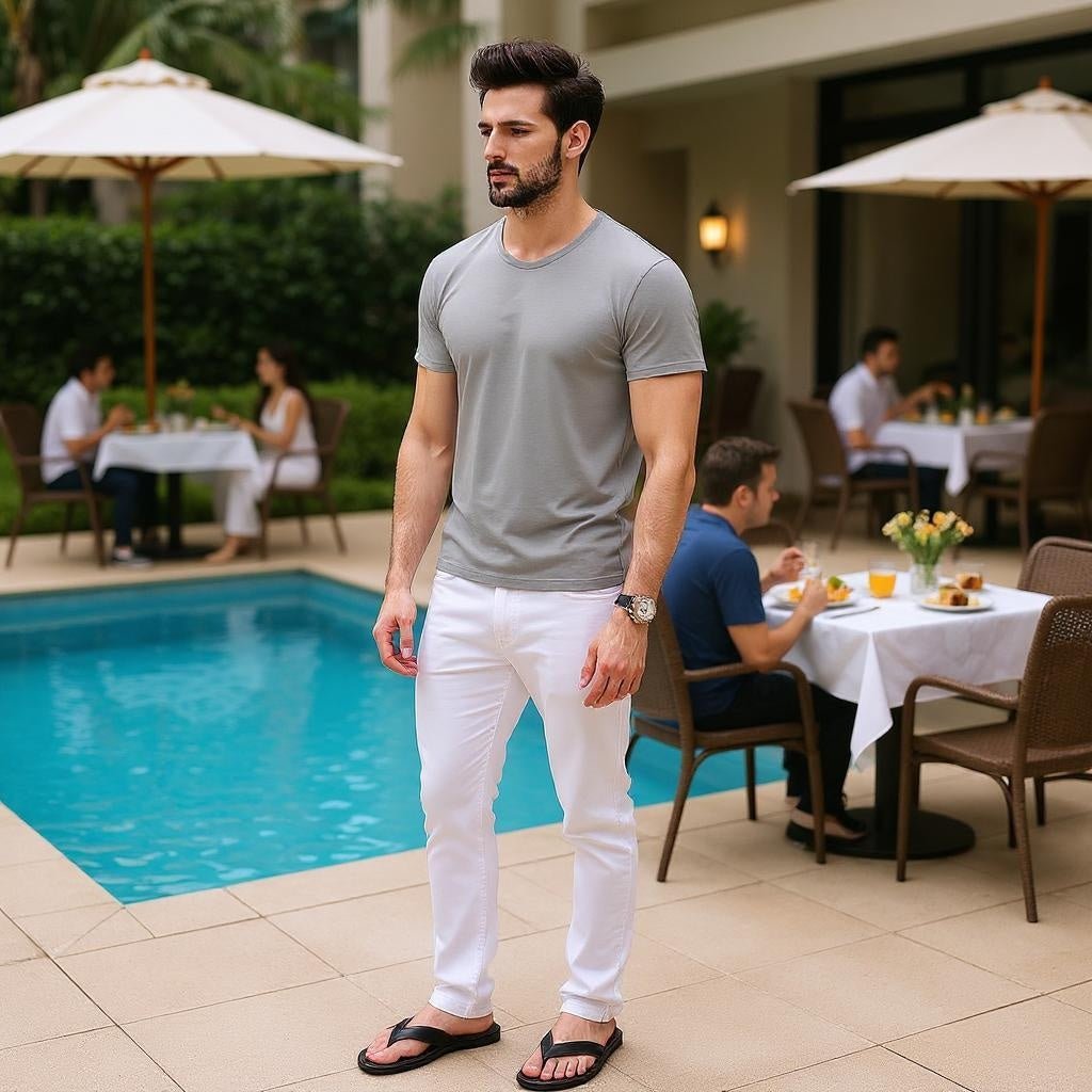 Men's Modal Short Sleeve T-Shirt - Summer Slim Fit - SensorySoft
