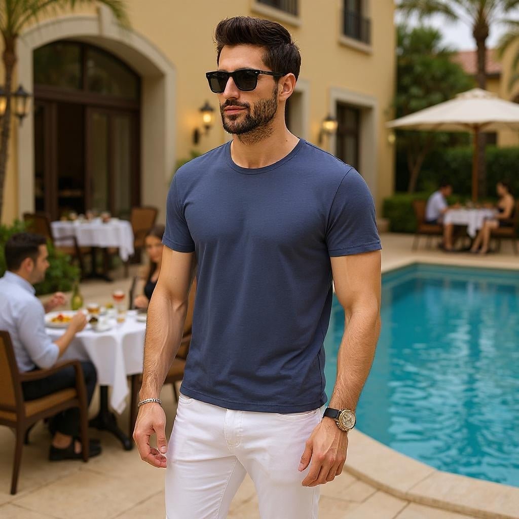 Men's Modal Short Sleeve T-Shirt - Summer Slim Fit - SensorySoft