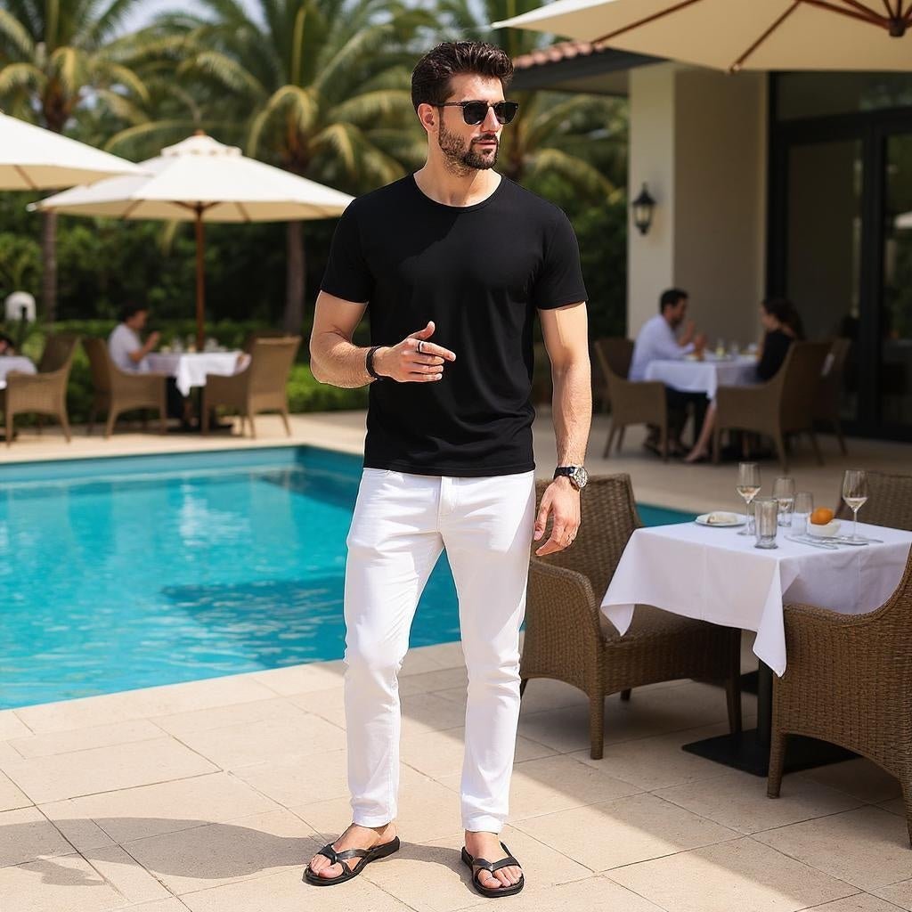Men's Modal Short Sleeve T-Shirt - Summer Slim Fit - SensorySoft