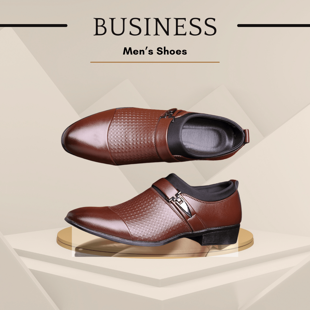 Men’s PU Leather Formal Shoes – Professional Polished In Rich Brown - SensorySoft