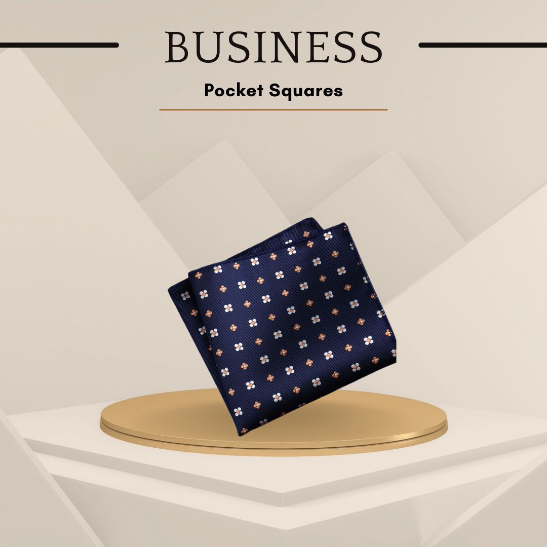 Men's Silk Pocket Squares – No19 Blue with Floral Design - SensorySoft