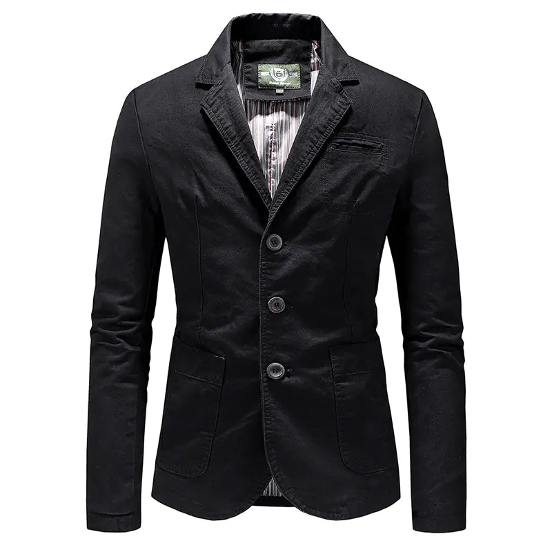 Men's Solid Color Single Breasted Jacket - SensorySoft