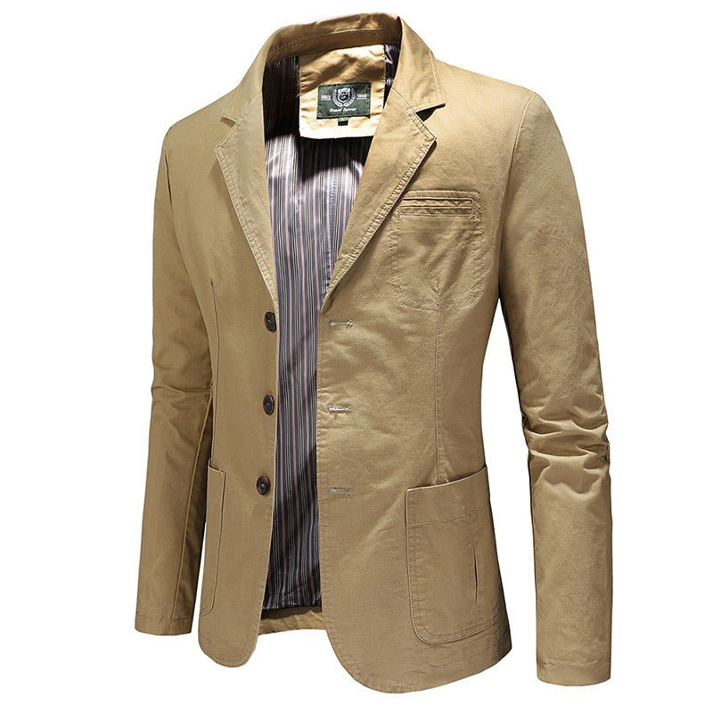 Men's Solid Color Single Breasted Jacket - SensorySoft