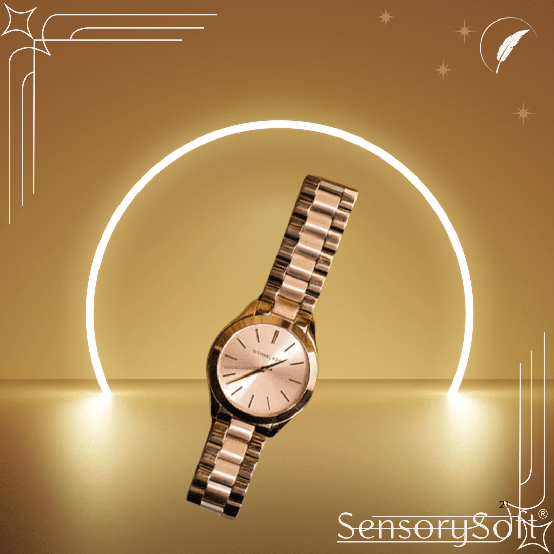 Michael Kors (MK3197) Slim Runway Mono Rose Gold - Toned Stainless Steel Watch - SensorySoft