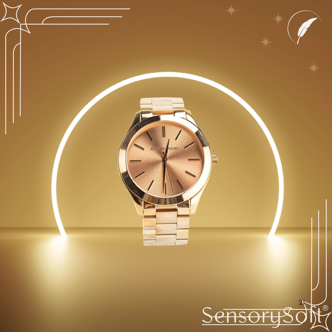 Michael Kors (MK3197) Slim Runway Mono Rose Gold - Toned Stainless Steel Watch - SensorySoft