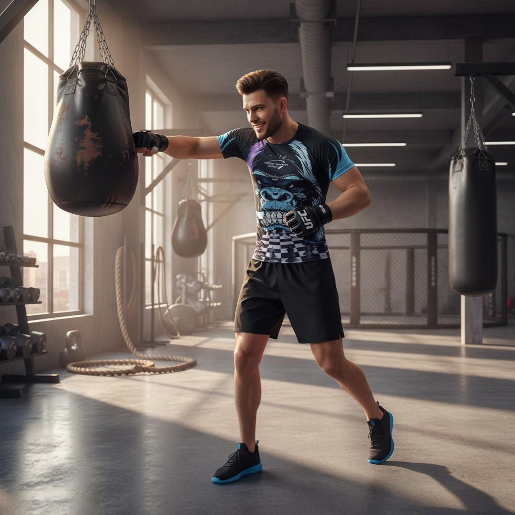 MMA T-Shirt and Muay Thai Shorts Set for Men - SensorySoftShop