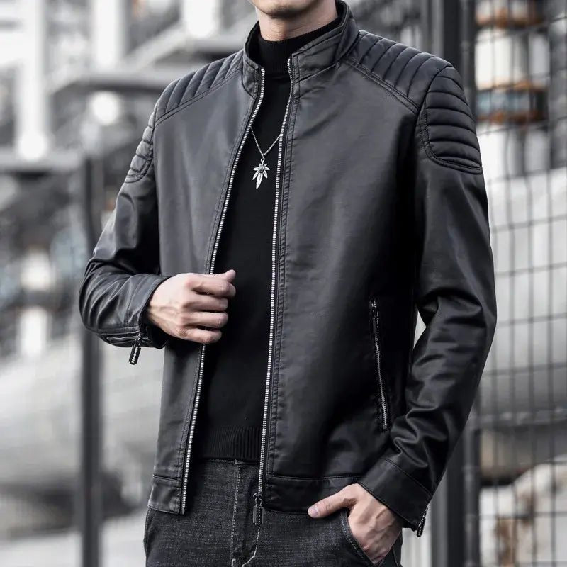 Motorcycle Leather Jacket Men - SensorySoft